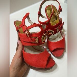 Michael Kors Red Strappy Heels